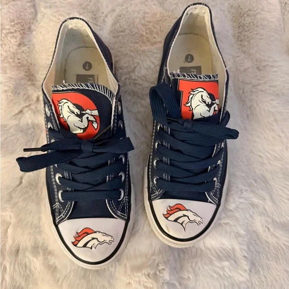 Blue and Orange Denver Broncos Sneakers - Picture 3 of 7